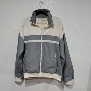 Vintage Christian Dior Monsieur Striped Jacket In Grey And Cream Size L